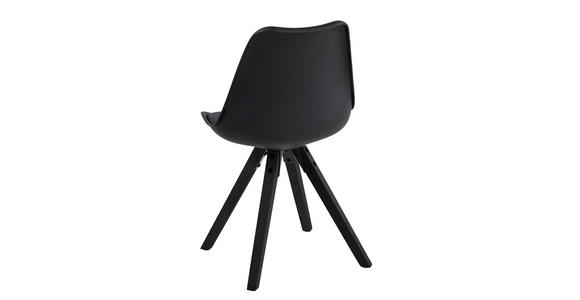 STUHL Lederlook Schwarz - Schwarz, Design, Holz/Textil (48/85/55cm) - Carryhome