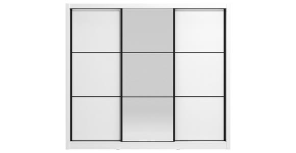 SCHIEBETÜRENSCHRANK 242/215,5/60 cm 3-türig Weiß  - Schwarz/Weiß, Basics, Glas/Holzwerkstoff (242/215,5/60cm) - Xora