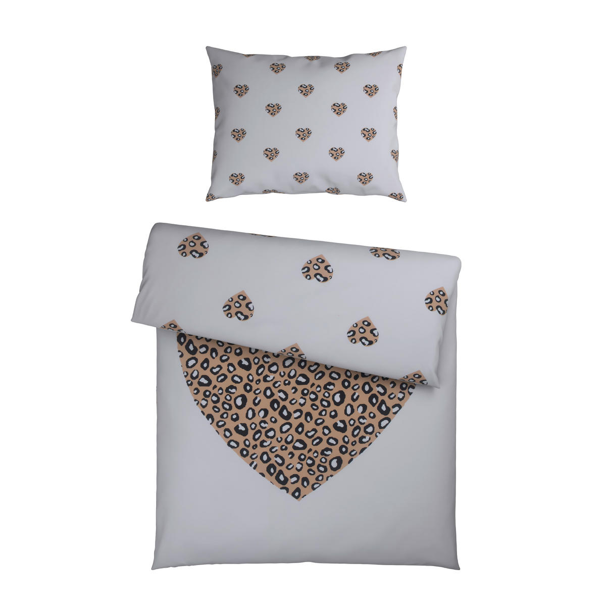 WENDEBETTWÄSCHE Webstoff 100/135 cm  - Braun/Weiß, Trend, Textil (100/135cm) - Patinio