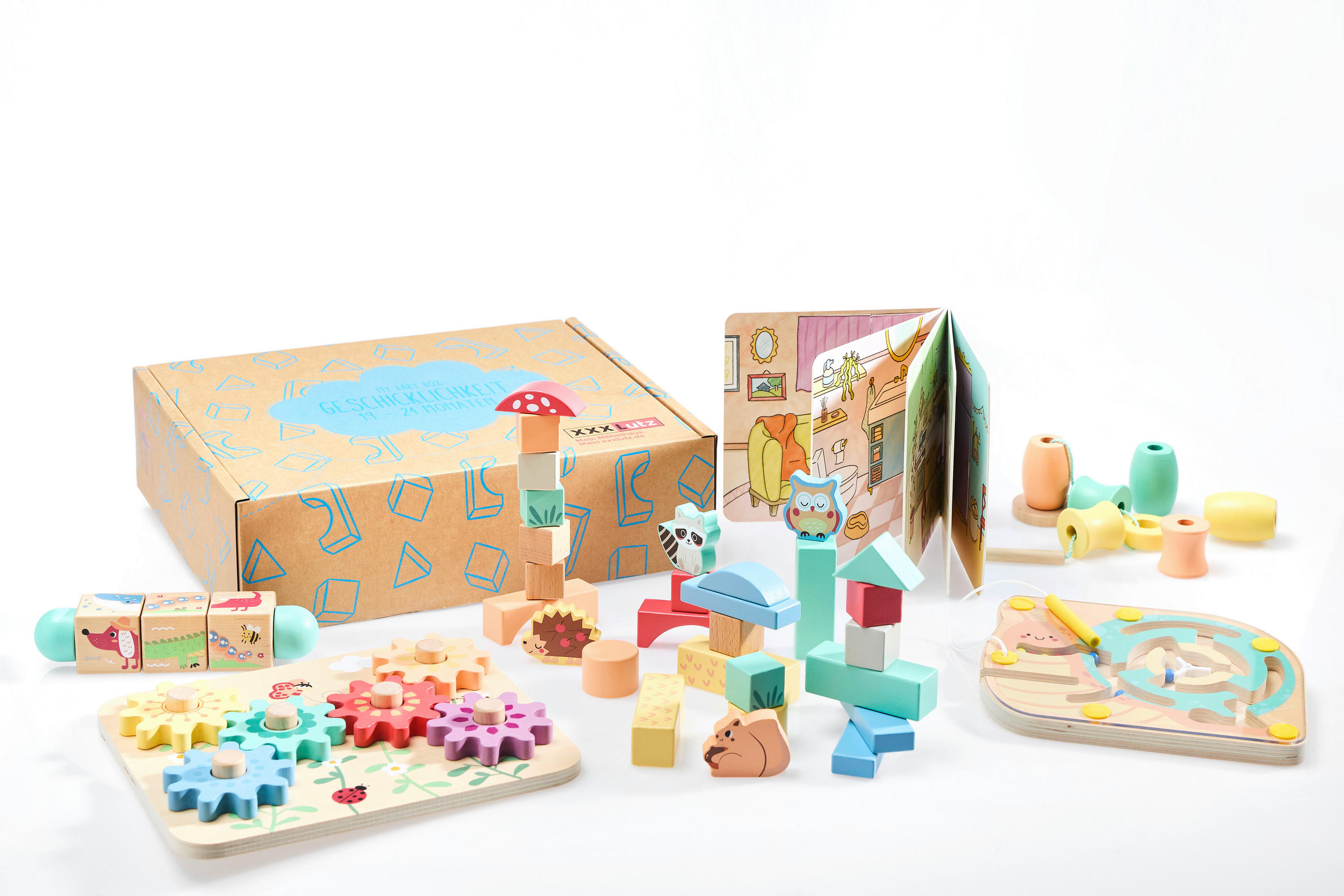 BABYBOX GESCHICKLICHKEIT - Multicolor/Hellblau, Basics, Holz/Papier