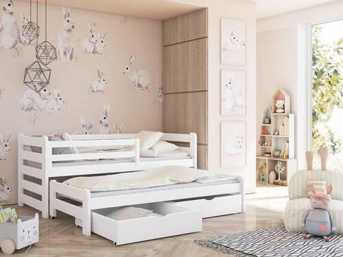 KREVET NA IZVLAČENJE bijela - bijela, Moderno, drvni materijal/drvo (90/200cm) - MID.YOU