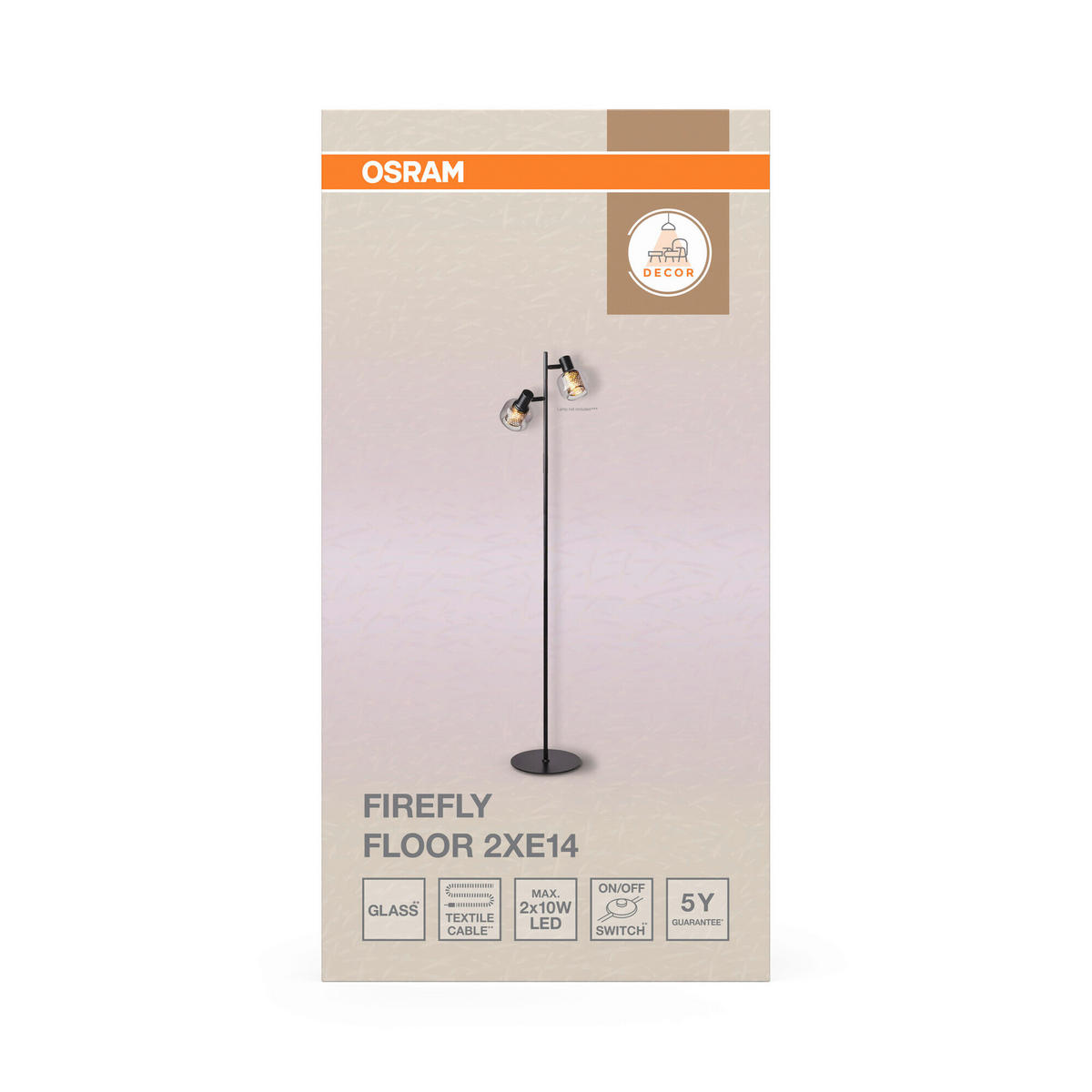 STEHLEUCHTE 24/140 cm    - Schwarz, Basics, Glas/Metall (24/140cm) - Osram