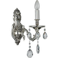 KRISTALL-WANDLEUCHTE 27/42 cm   - Silberfarben, KONVENTIONELL, Metall (27/42cm) - Glandor