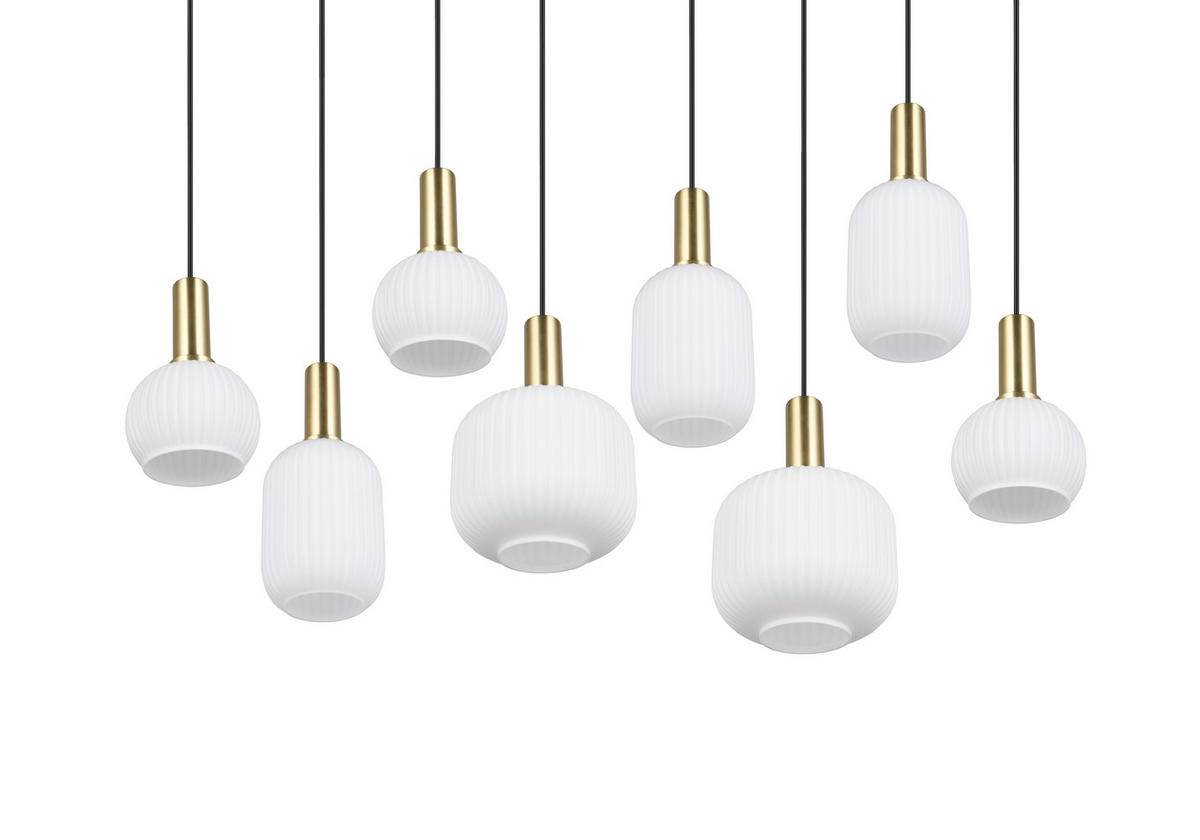 HÄNGELEUCHTE    - Weiss/Messingfarben, Design, Glas/Metall (120cm) - Trio Leuchten