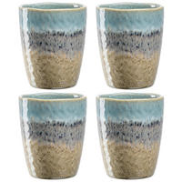 TASSENSET 4-teilig  - Blau/Anthrazit, Design, Keramik (8,2/10/8,2cm) - Leonardo