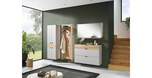 GARDEROBE 4-teilig  in 265,7/205,5/37,1 cm  - Wildeiche/Grau, Design, Glas/Holz (265,7/205,5/37,1cm) - Dieter Knoll