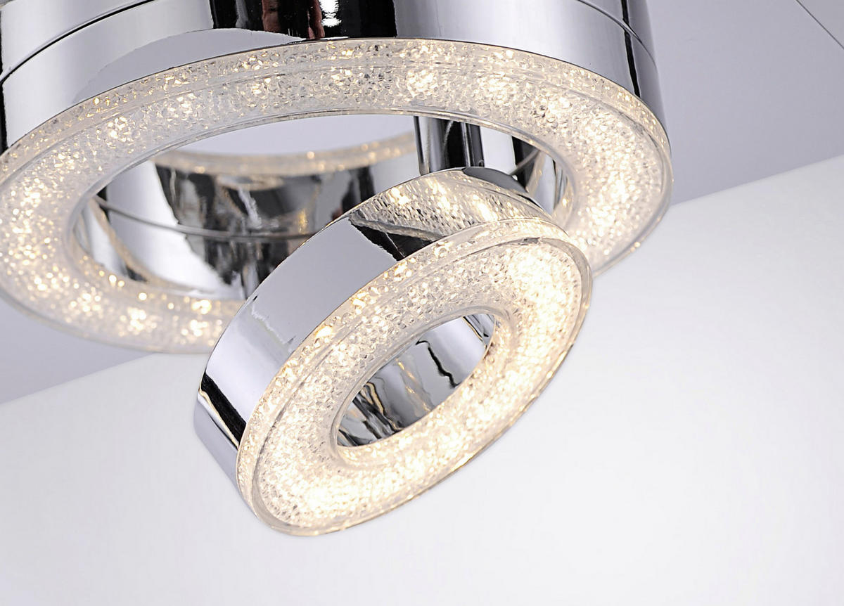 PLAFONIERĂ CU LED - culoare crom, Design, metal (40/17/13cm) - Novel