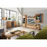 VITRINE Eichefarben, Grau - Chromfarben/Eichefarben, Design, Glas/Holzwerkstoff (68/202/37cm) - Cantus