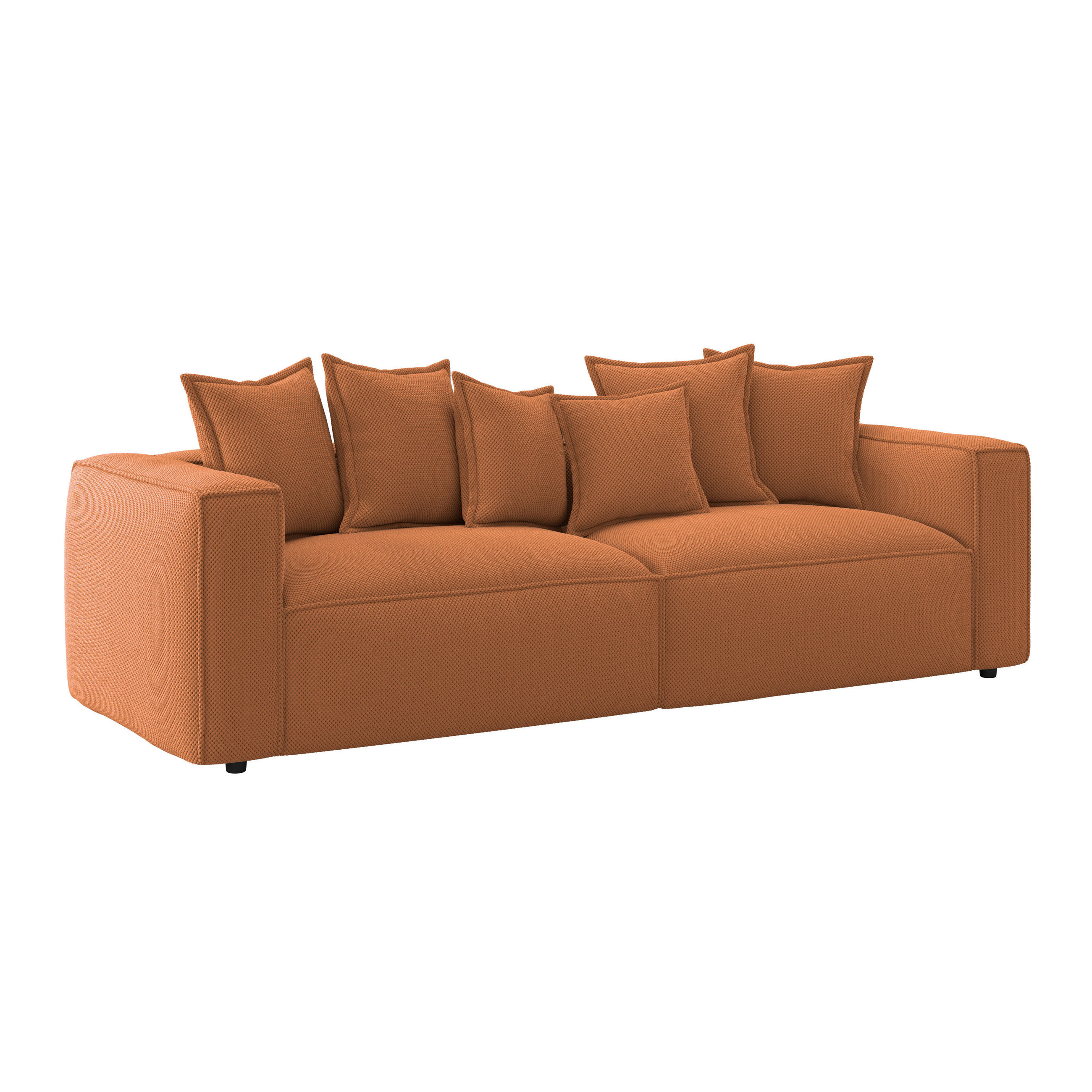 BIGSOFA Mikrofaser Terracotta  - Terracotta/Schwarz, MODERN, Textil (280/72/109cm) - MID.YOU