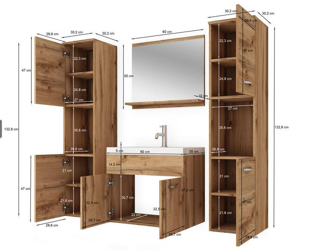 KOUPELNA bílá, vysoce lesklá bílá  - bílá/vysoce lesklá bílá, Lifestyle, kov/kompozitní dřevo (120cm) - P & B