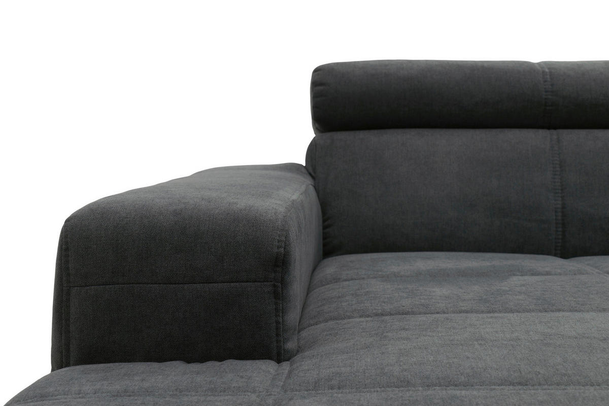 WOHNLANDSCHAFT in Mikrofaser Dunkelgrau  - Dunkelgrau/Schwarz, Design, Kunststoff/Textil (175/359/228cm) - MID.YOU