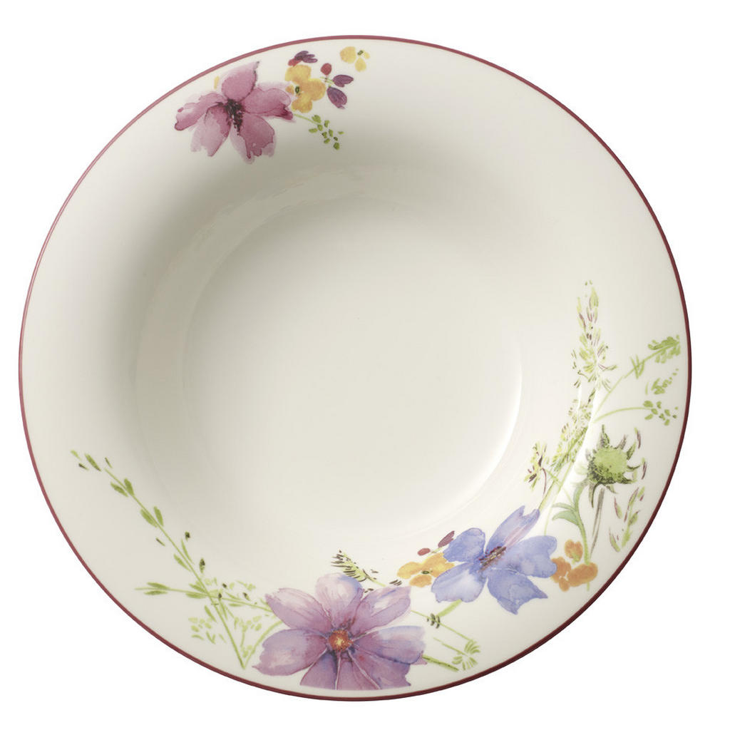 Villeroy & Boch HLUBOKÝ TALÍŘ, keramika, 23 cm - zelená,fialová, růžová,bílá