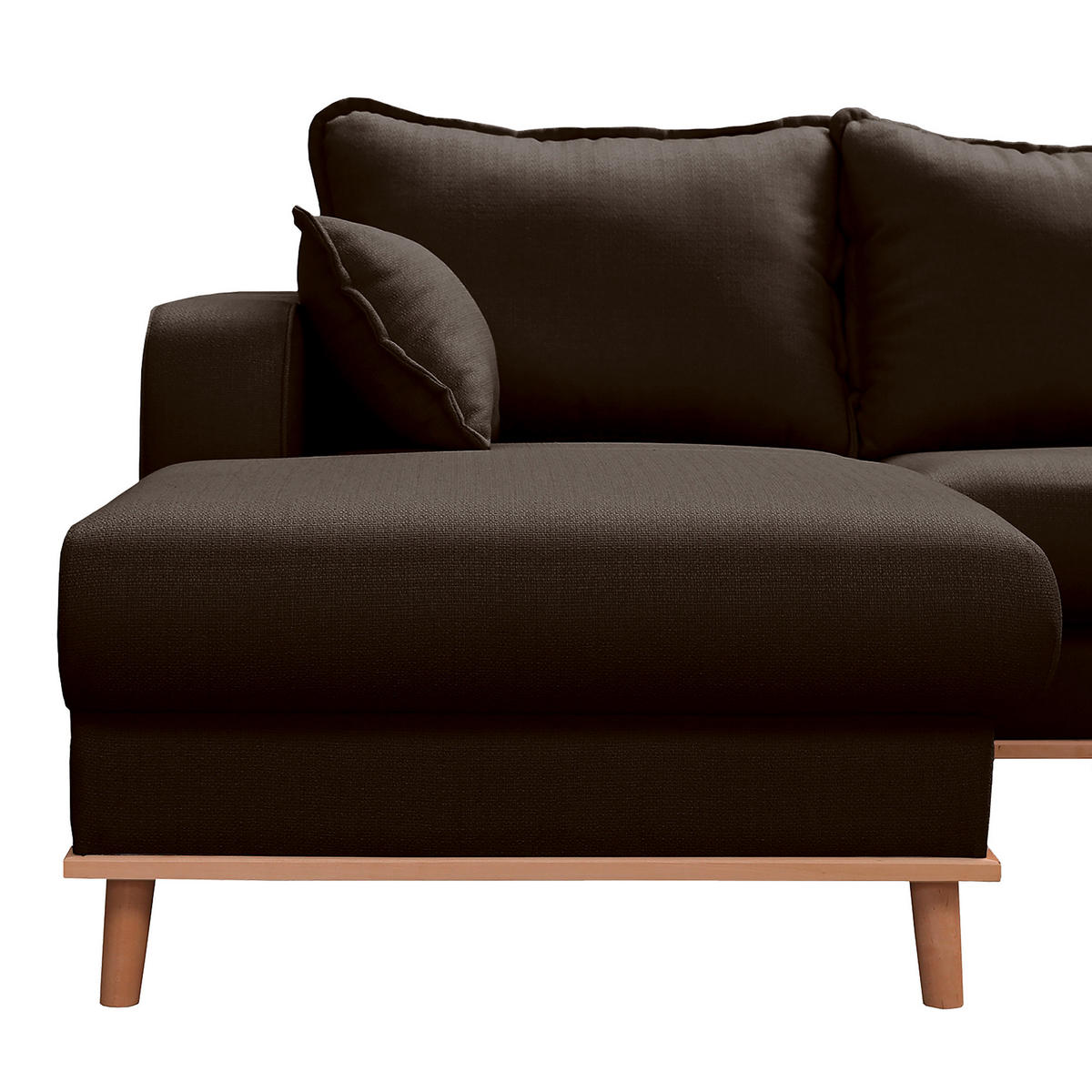 WOHNLANDSCHAFT Dunkelbraun  - Wengefarben/Dunkelbraun, Design, Holz/Textil (170/296/167cm) - Livetastic