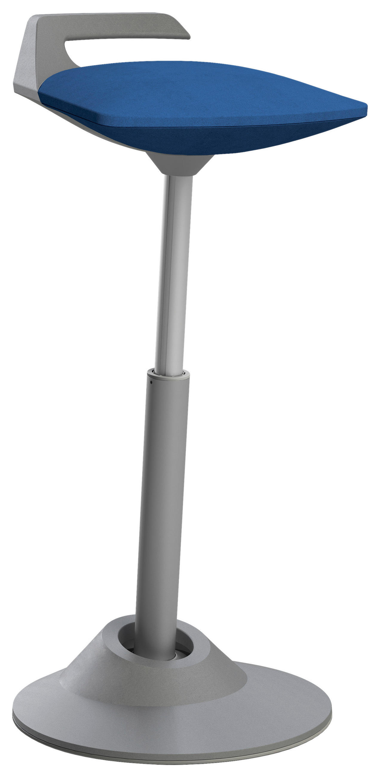 BÜROHOCKER 38/51-84/38 cm  - Blau/Grau, Basics, Textil/Metall (38/51-84/38cm) - Aeris