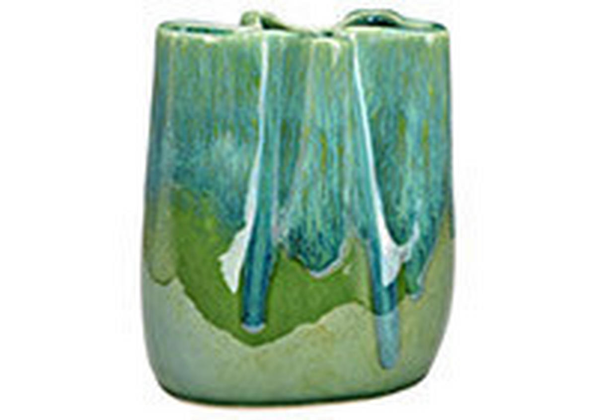 DEKOVASE  - Grün, Basics, Keramik (15/18/10cm)