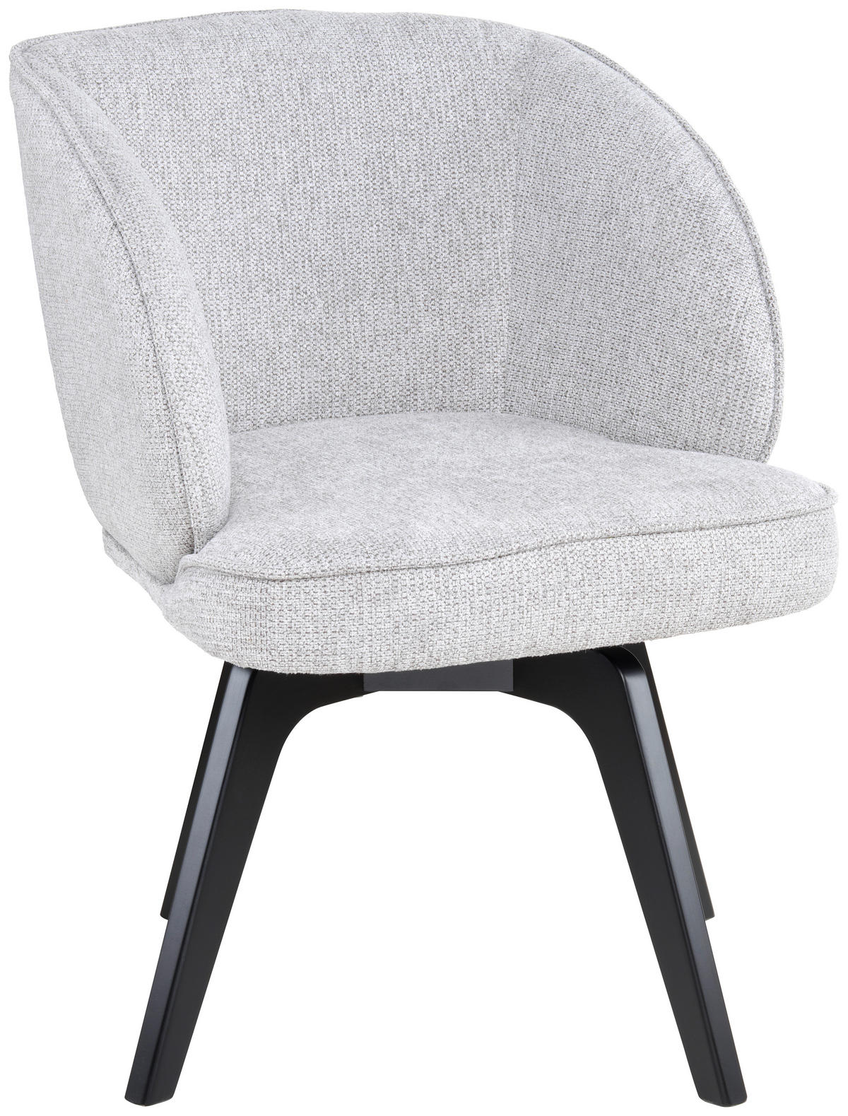 ARMLEHNSTUHL  in Webstoff  - Hellgrau/Schwarz, Design, Holz/Textil (63/83/62cm) - Novel