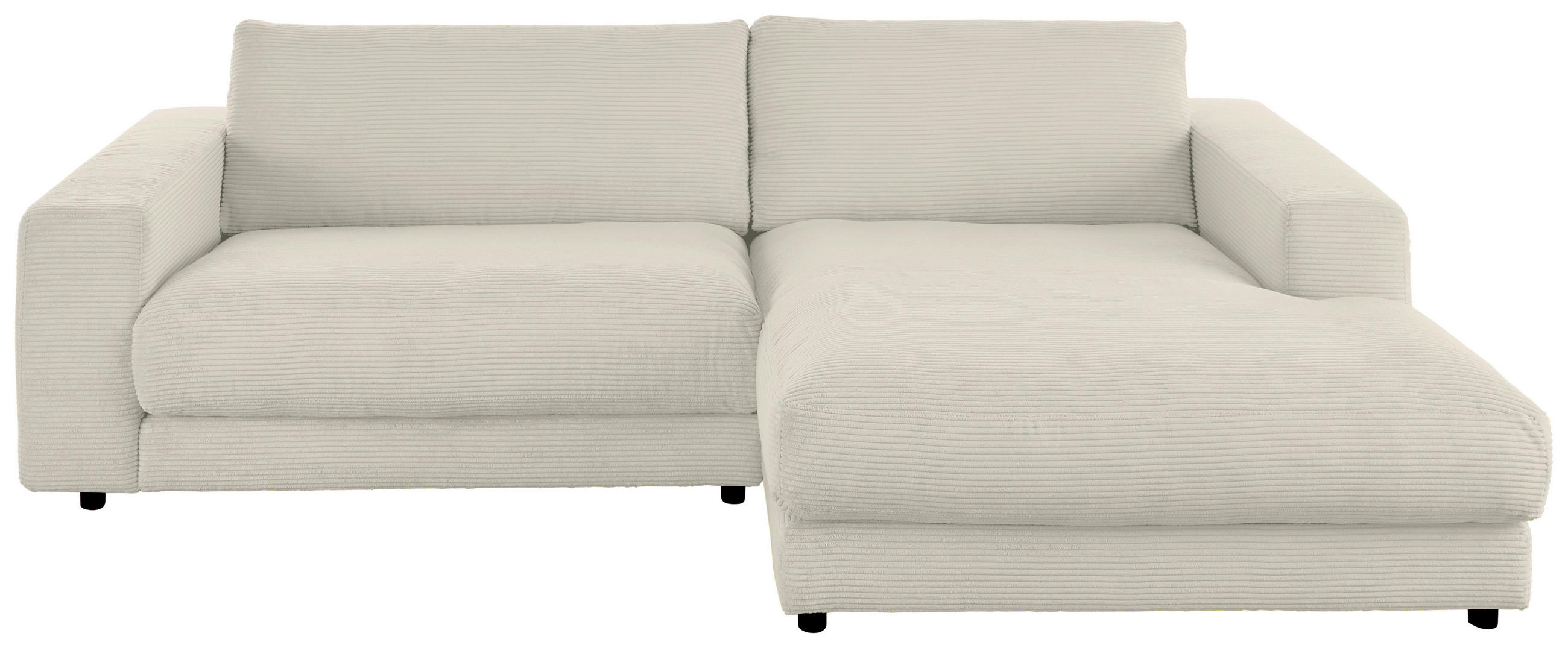 ECKSOFA in Cord Naturfarben  - Schwarz/Naturfarben, Design, Kunststoff/Textil (270/190cm) - Lomoco