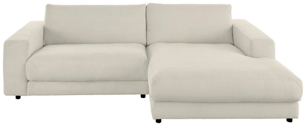 ECKSOFA in Cord Naturfarben  - Schwarz/Naturfarben, Design, Kunststoff/Textil (270/190cm) - Lomoco