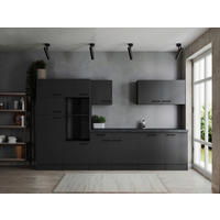 MODULKÖK UTAN VITVAROR 340 cm   i mörkgrå  - mörkgrå/svart, Design, metall/trämaterial (340cm) - Respekta