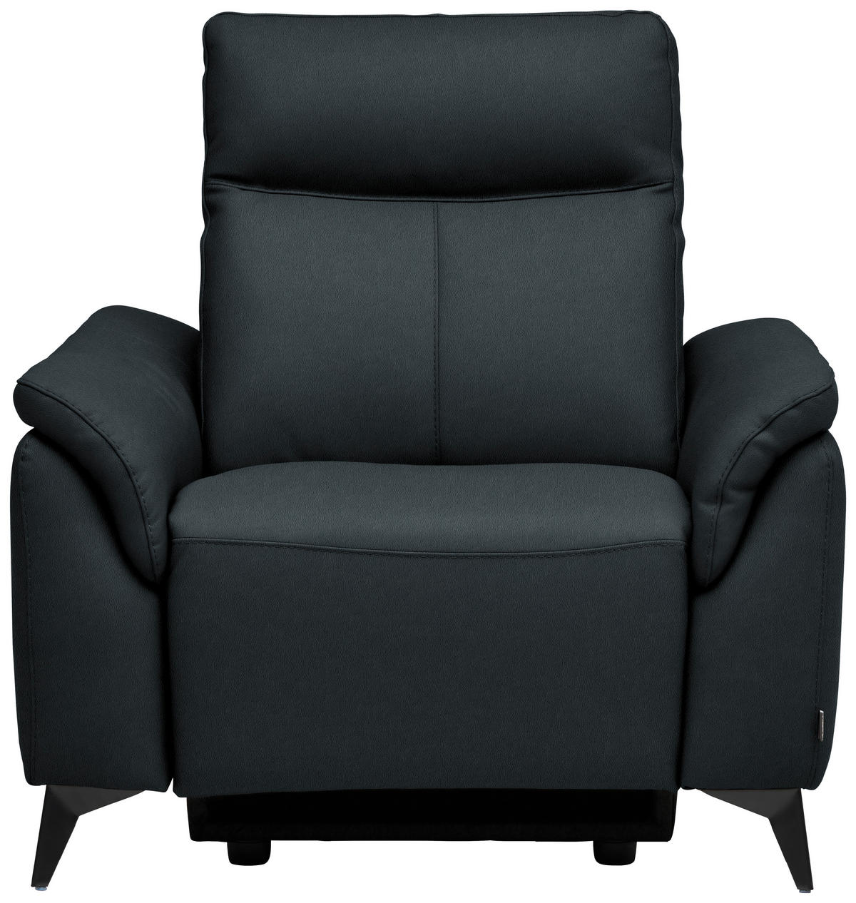 SESSEL in Echtleder Dunkelblau  - Schwarz/Dunkelblau, Design, Leder/Metall (105/107/98cm) - Belluti