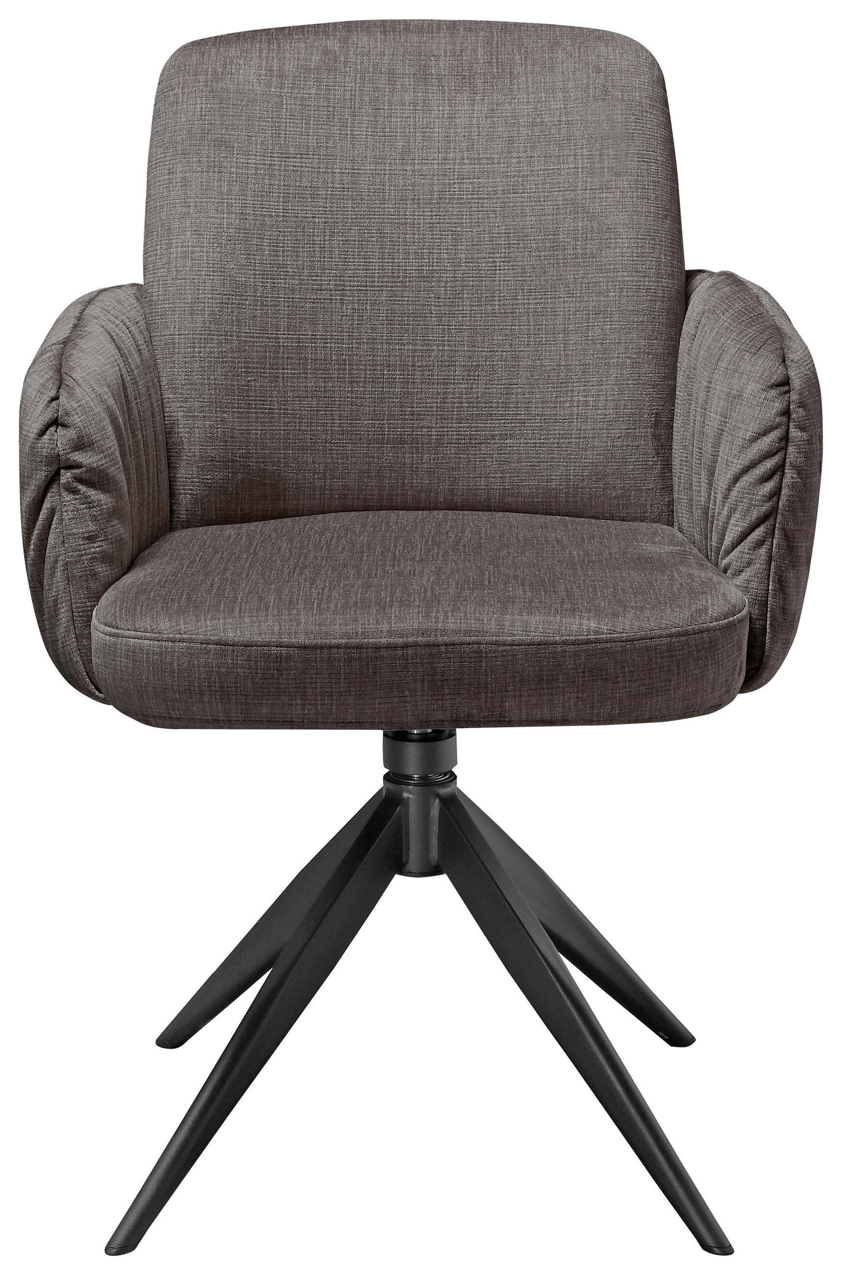 ARMLEHNSTUHL  in Eisen Samt  - Graubraun/Schwarz, Design, Textil/Metall (59/85/62cm) - Moderano
