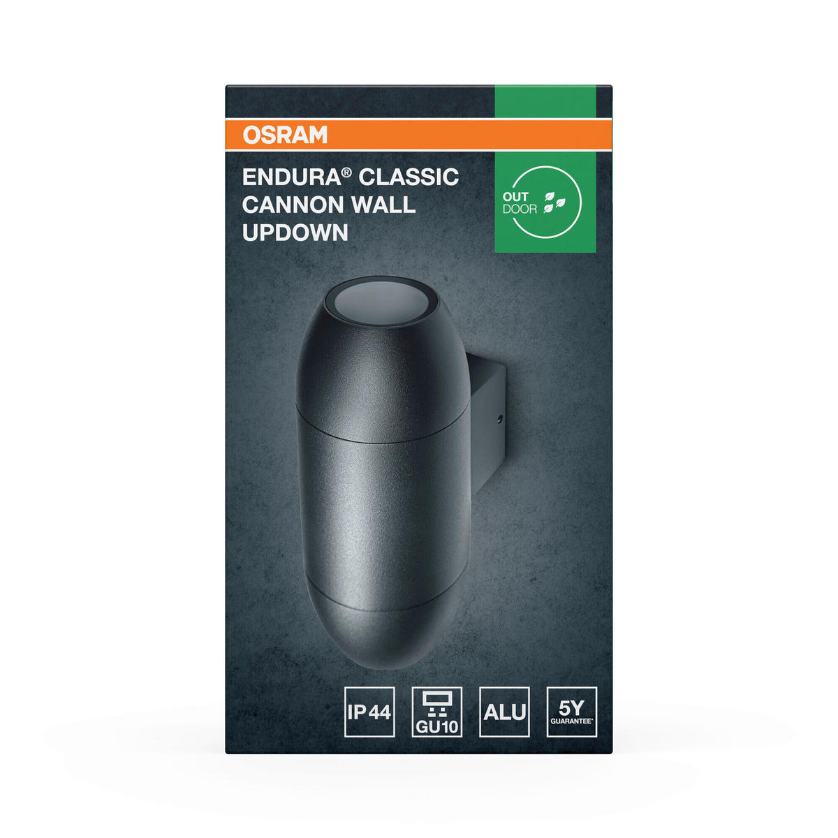 AUßENLEUCHTE 10,5/7,5/18 cm   - Dunkelgrau, Basics, Glas/Metall (10,5/7,5/18cm) - Osram