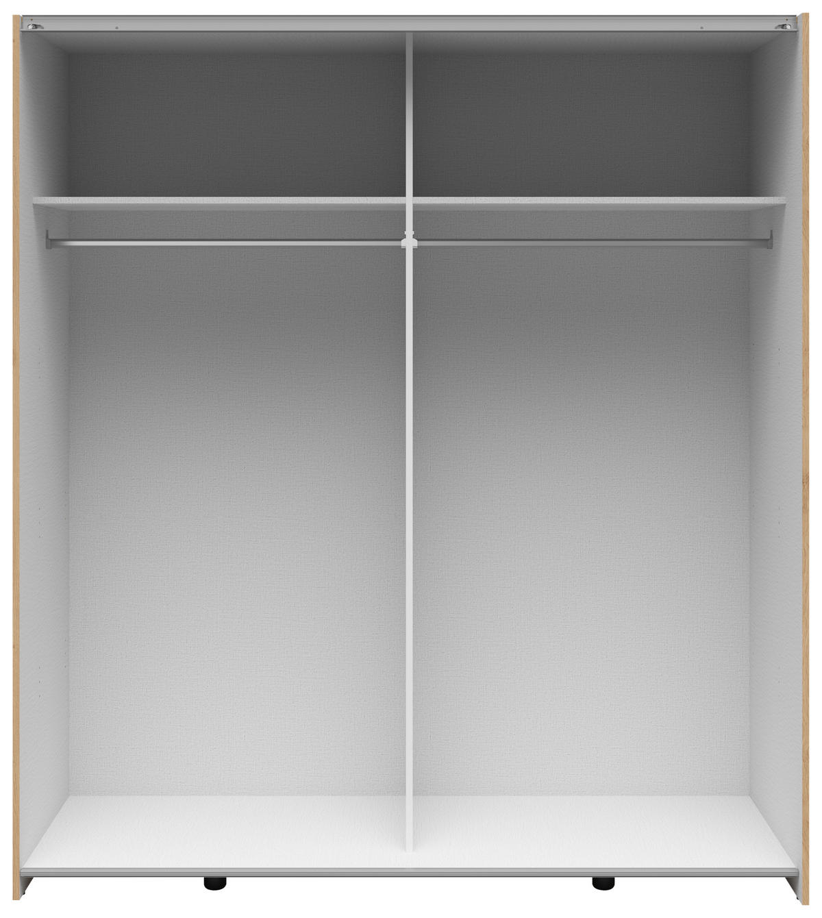 SCHWEBETÜRENSCHRANK 170/191/59 cm 2-türig Weiß, Eichefarben, Eiche Artisan  - Eichefarben/Silberfarben, Basics, Holzwerkstoff/Kunststoff (170/191/59cm) - Boxxx
