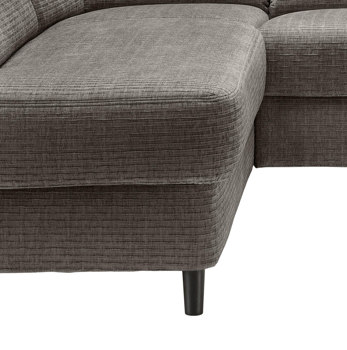 ECKSOFA Graubraun Mikrofaser  - Graubraun/Schwarz, MODERN, Holz/Textil (190/266cm) - Livetastic