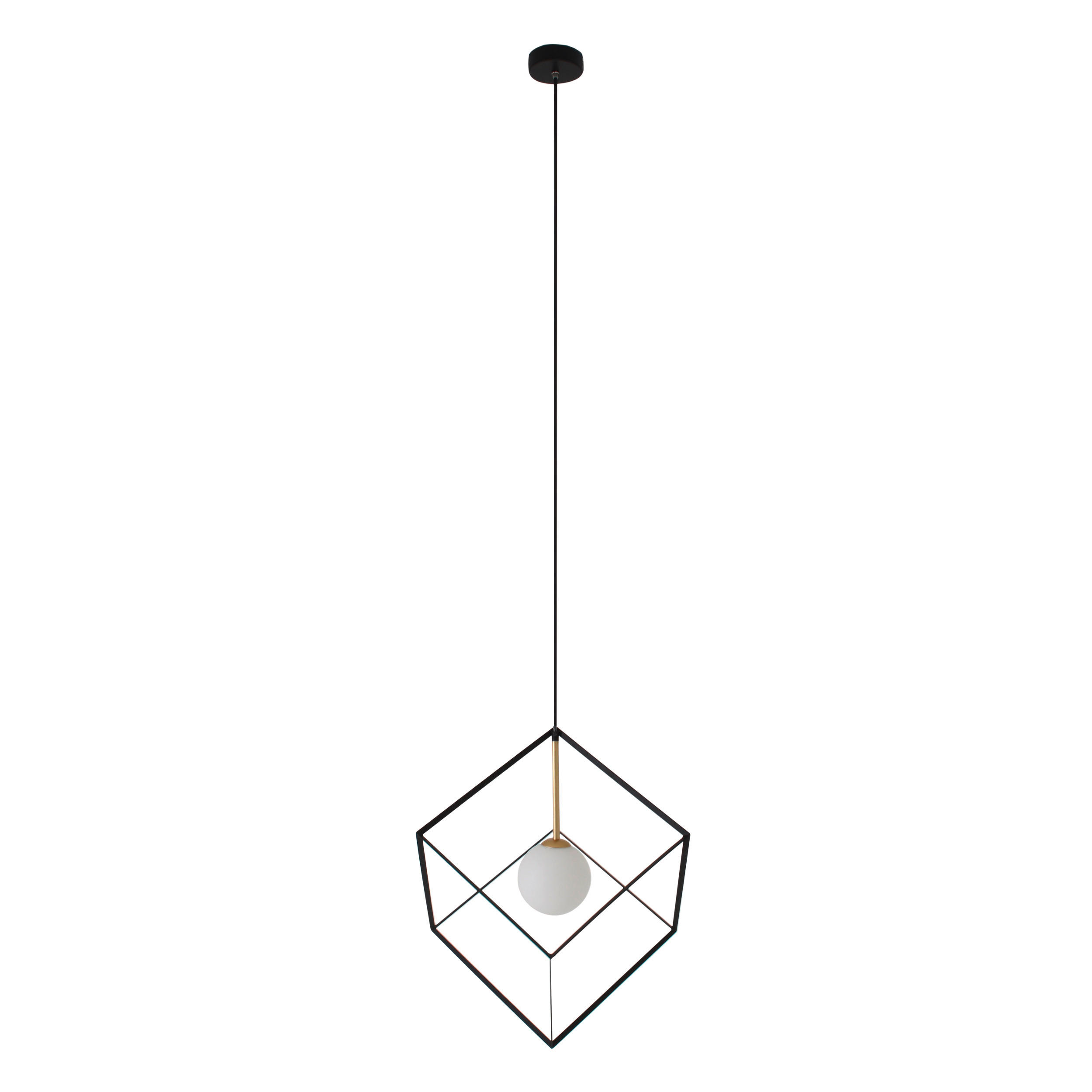 HÄNGELEUCHTE 30/130 cm   - Schwarz/Weiß, Design, Glas/Metall (30/130cm) - Näve