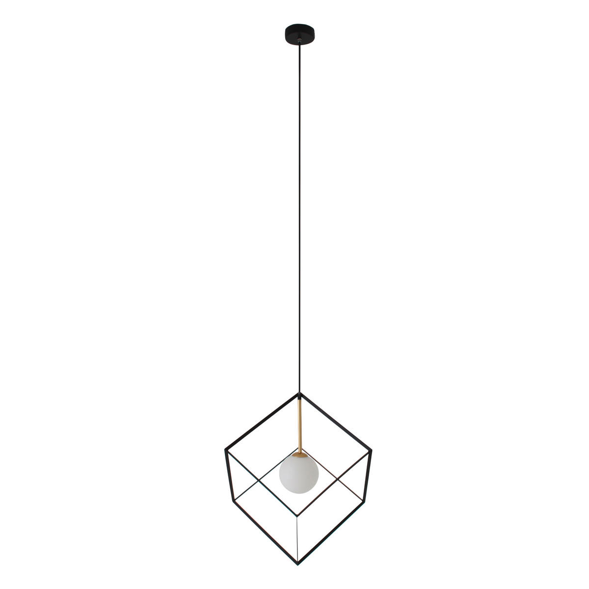 HÄNGELEUCHTE 30/130 cm   - Schwarz/Weiß, Design, Glas/Metall (30/130cm) - Näve