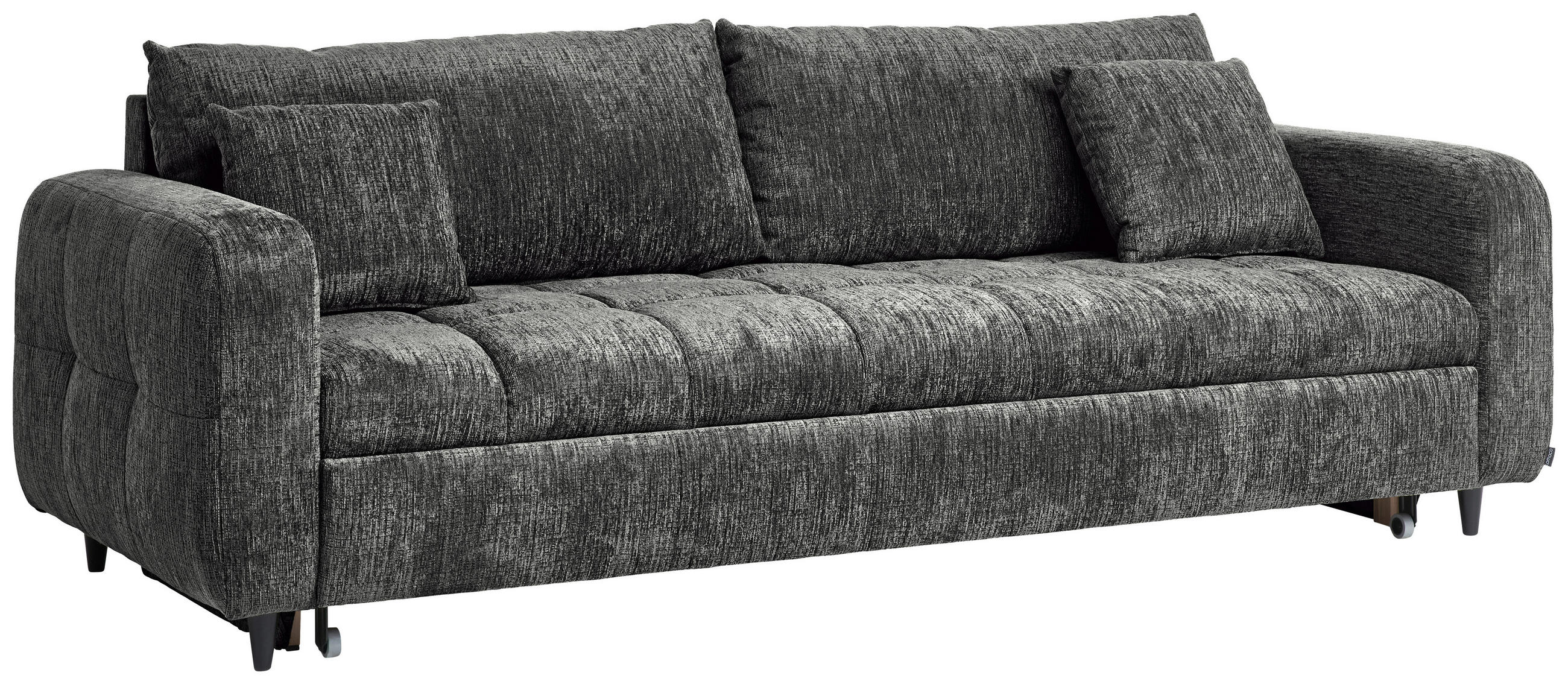 SCHLAFSOFA Flachgewebe Anthrazit  - Anthrazit/Schwarz, Design, Holz/Textil (236/88/101cm) - Lomoco