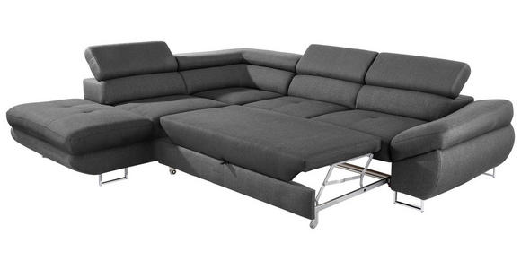 ECKSOFA in Webstoff Dunkelgrau  - Dunkelgrau, Design, Textil/Metall (235/280cm) - Hom`in