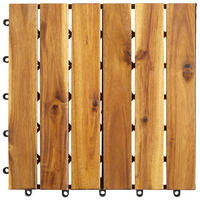 TERRASSENFLIESE Schwarz, Akaziefarben 10 Stück  - Schwarz/Akaziefarben, MODERN, Holz/Kunststoff (30/30/2,4cm) - Ambia Garden