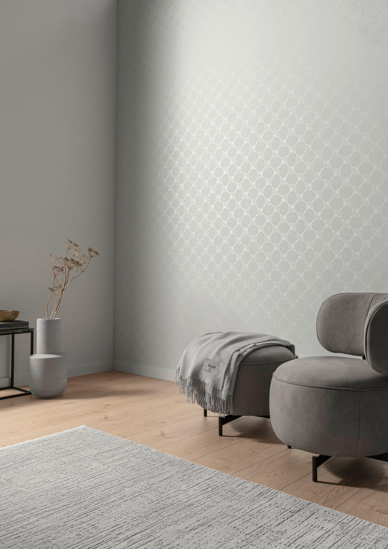 VLIESTAPETE 10.05 m J! CORNFLOWER  - Creme, Design, Textil (53/1005cm) - Joop!