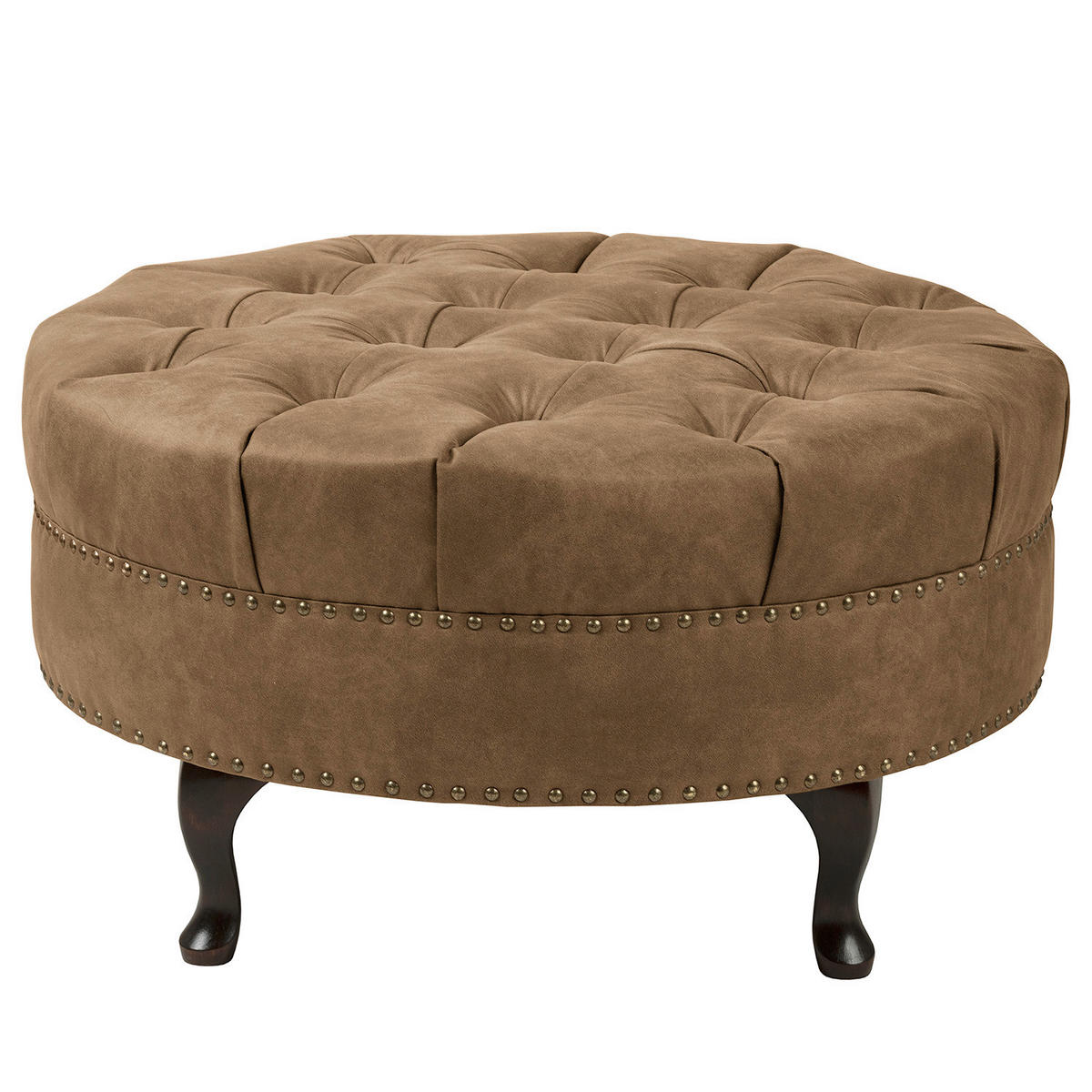 HOCKER Textil Braun  - Braun, Design, Holz/Textil (80/45/80cm) - Livetastic