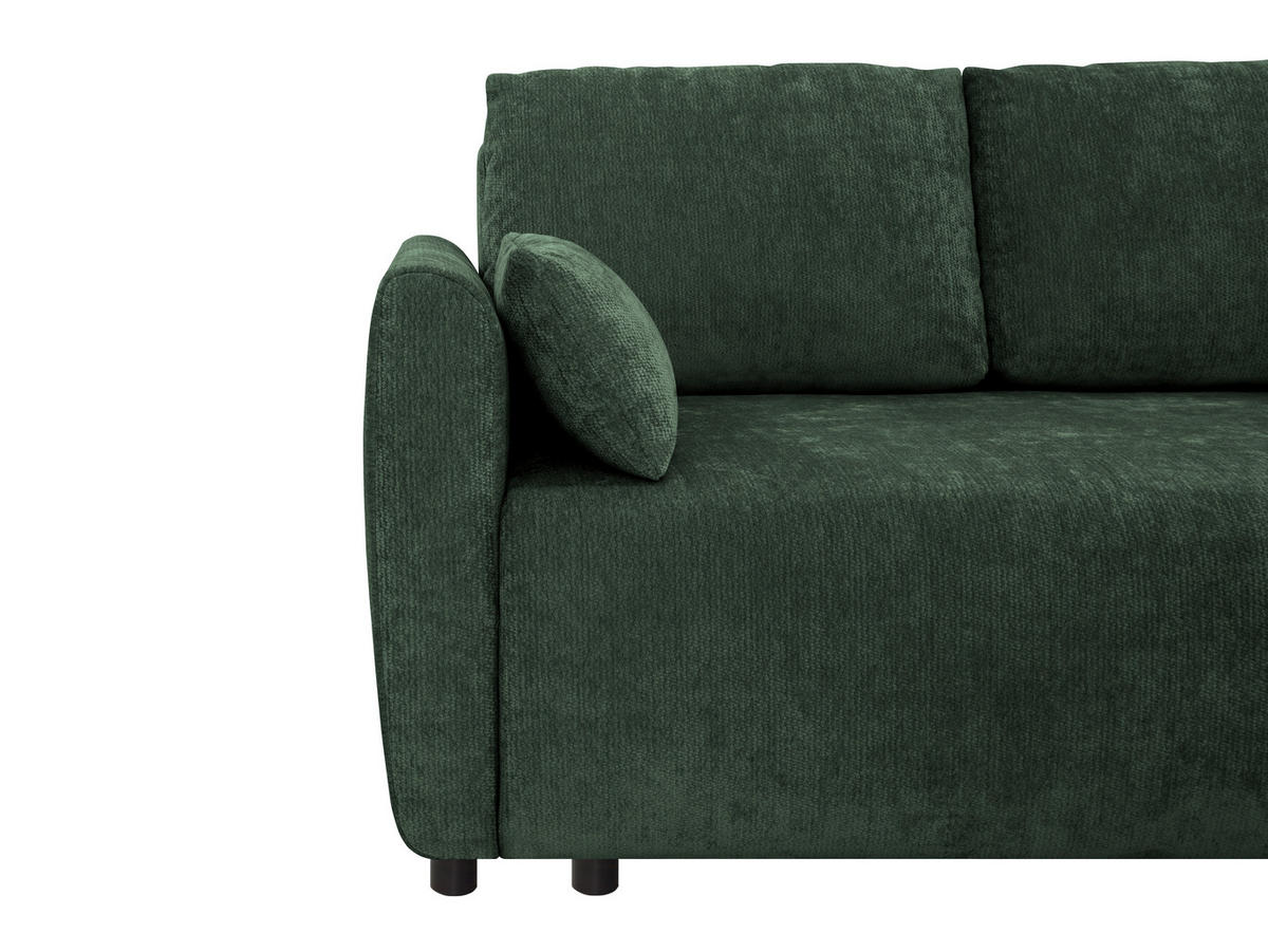 SCHLAFSOFA  in Chenille Waldgrün  - Waldgrün/Schwarz, KONVENTIONELL, Kunststoff/Textil (161/90/108cm) - Carryhome