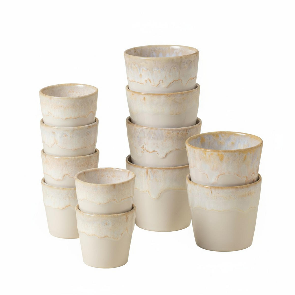 ESPRESSO & KAFFEETASSENSET GRESPRESSO 12-teilig  - Beige/Weiß, Basics, Keramik - Costa Nova