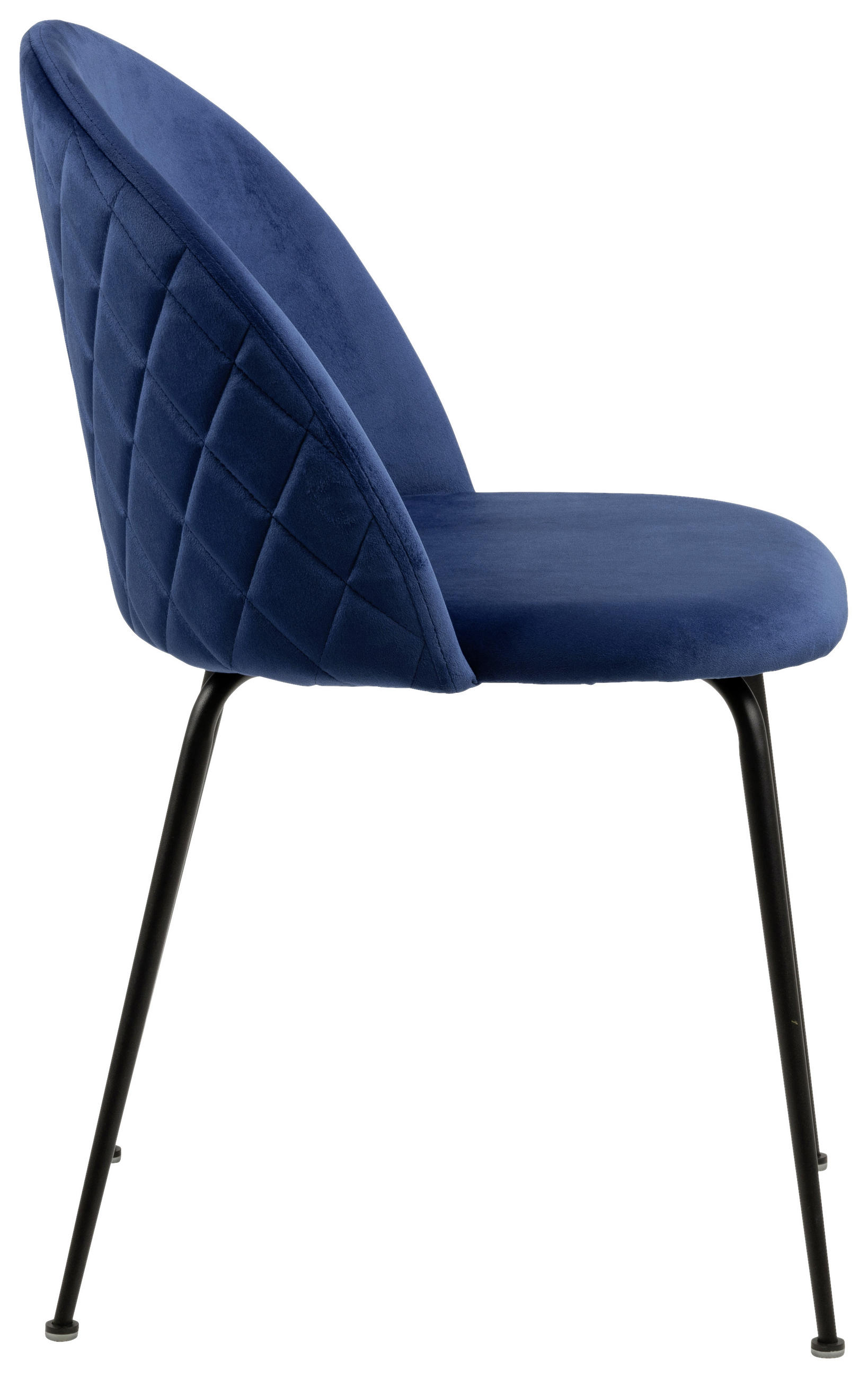 STOL, tekstil temno modra  - črna/temno modra, Konvencionalno, kovina/tekstil (49,5/80,5/54cm) - Ambia Home