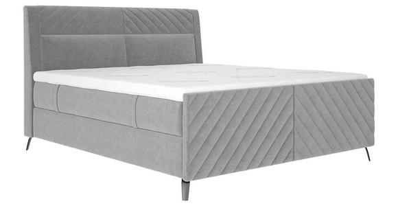 BOXSPRINGBETT 180/200 cm  in Hellgrau  - Hellgrau/Schwarz, Design, Textil/Metall (180/200cm) - Esposa