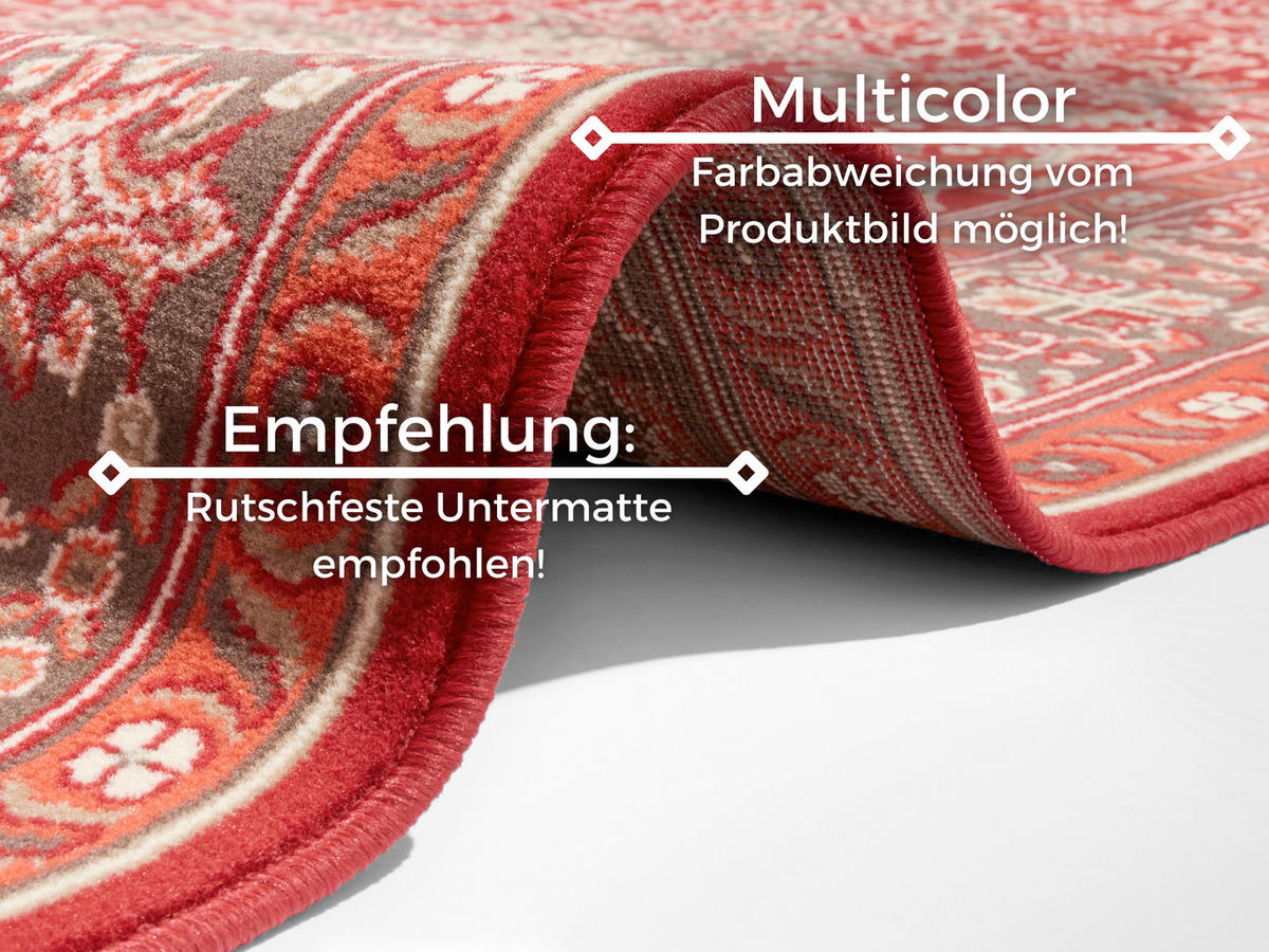 VINTAGE-TEPPICH 80/250 cm Mirkan Hellrot, Multicolor  - Hellrot/Multicolor, Basics, Kunststoff/Textil (80/250cm) - Hanse Home