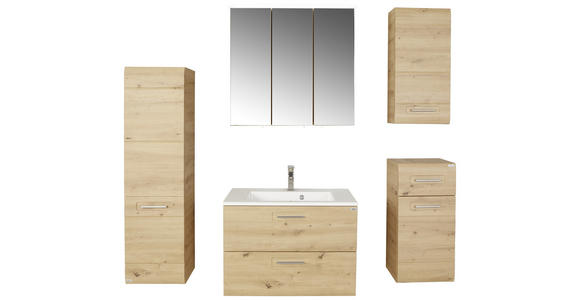 Waschtischunterschrank mit Soft-Close Avensis, B: 75cm - Eichefarben, MODERN, Holzwerkstoff (75/53/45cm) - Luca Bessoni