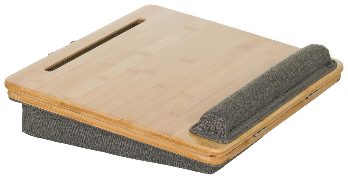 LAPTOPSTÖD - brun/grå, Basics, textil/naturmaterial (42/9/34cm) - MID.YOU