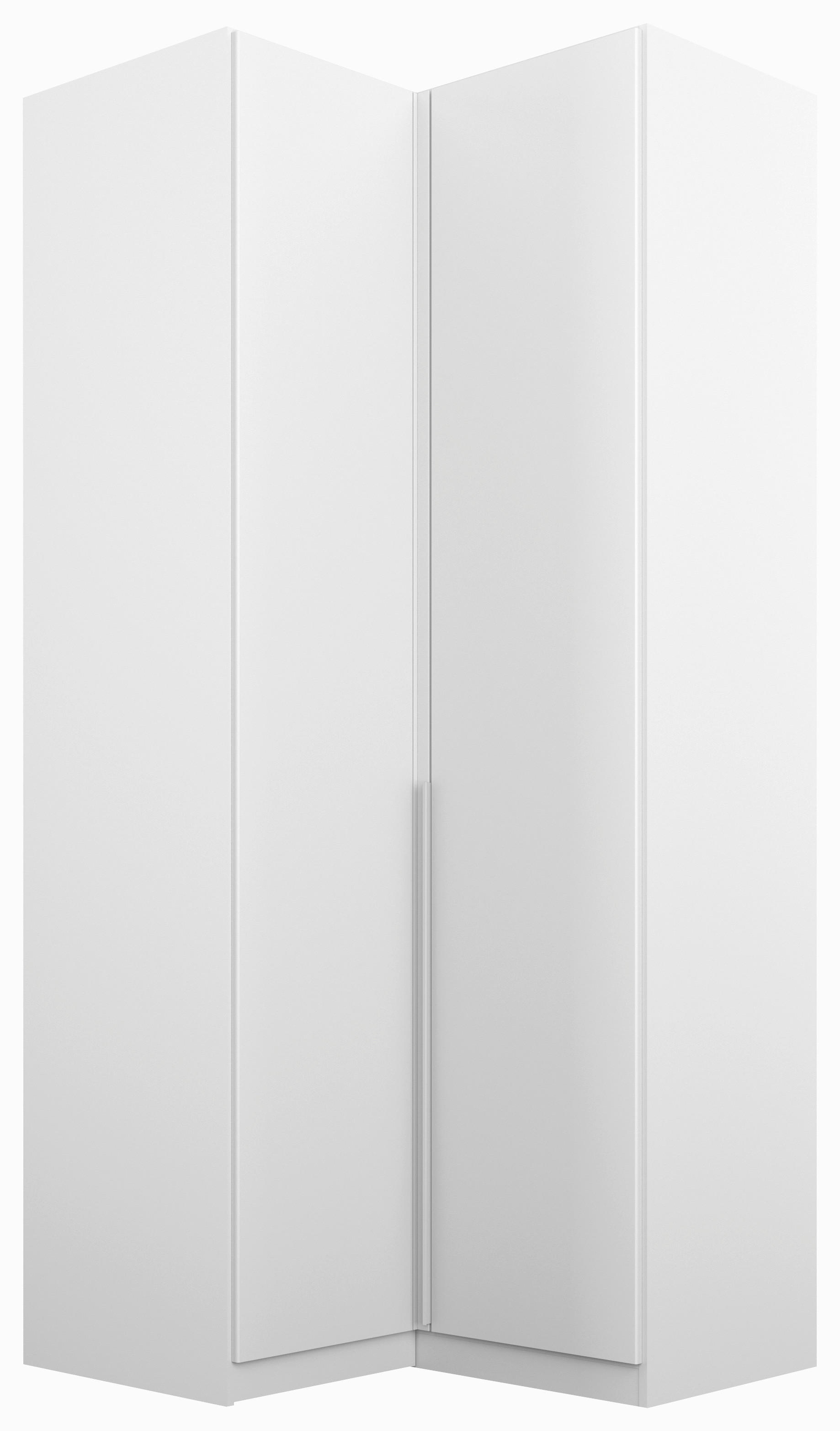 ECKKLEIDERSCHRANK 100/229/102 cm  - Weiss/Hellgrau, Modern, Holzwerkstoff (100/229/102cm) - Rauch Möbel