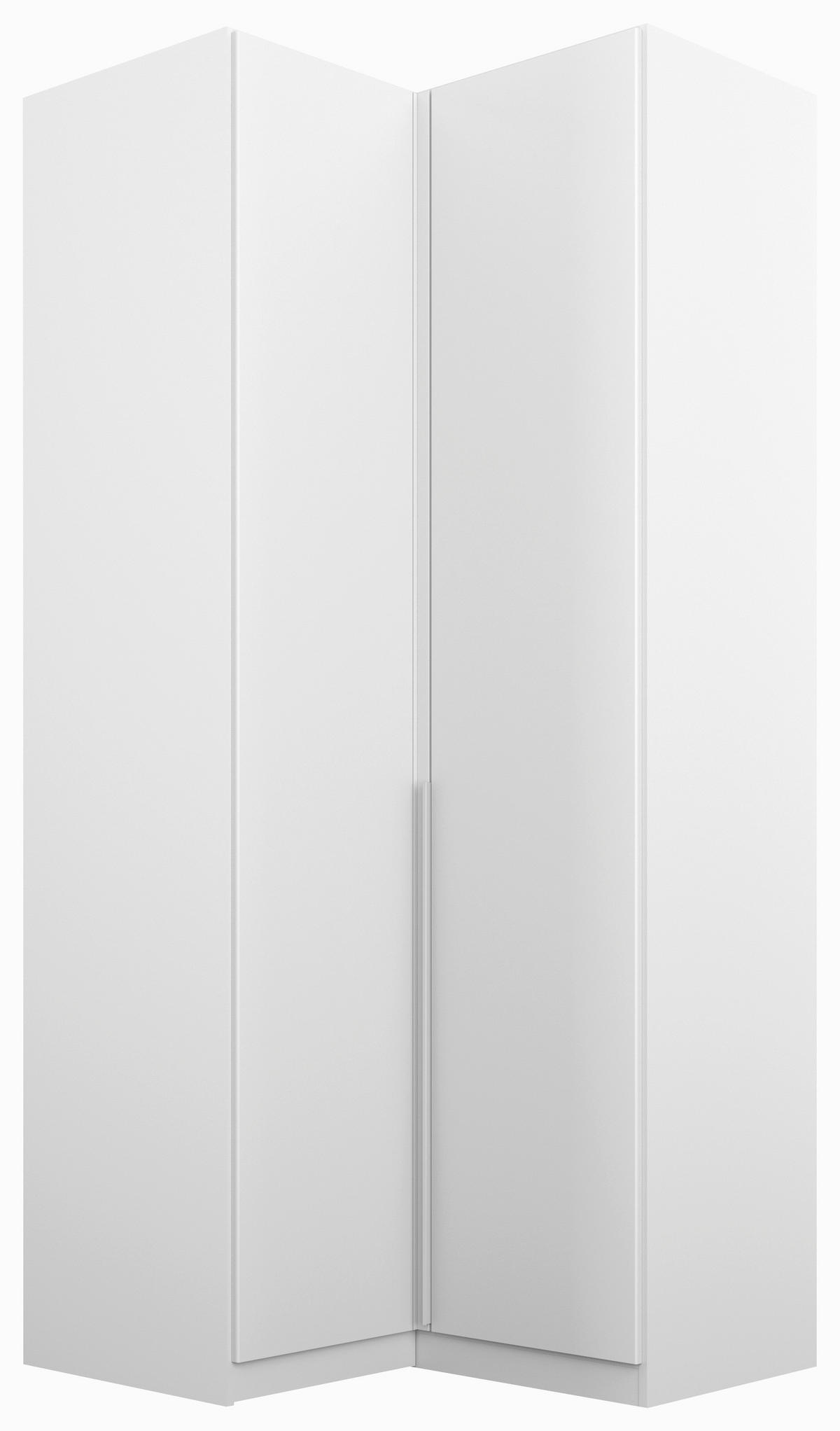 ECKKLEIDERSCHRANK 100/229/102 cm  - Weiss/Hellgrau, Modern, Holzwerkstoff (100/229/102cm) - Rauch Möbel
