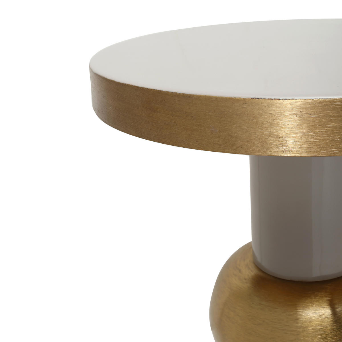 BEISTELLTISCH Taupe, Goldfarben rund  - Taupe/Goldfarben, Design, Metall (41/62cm) - Kayoom