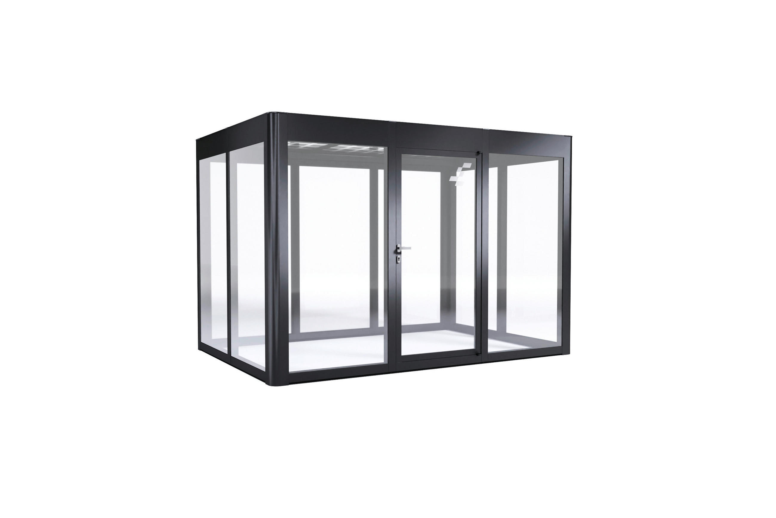 GERÄTEHAUS 338/229/233 cm  - Anthrazit, Basics, Glas/Metall (338/229/233cm)