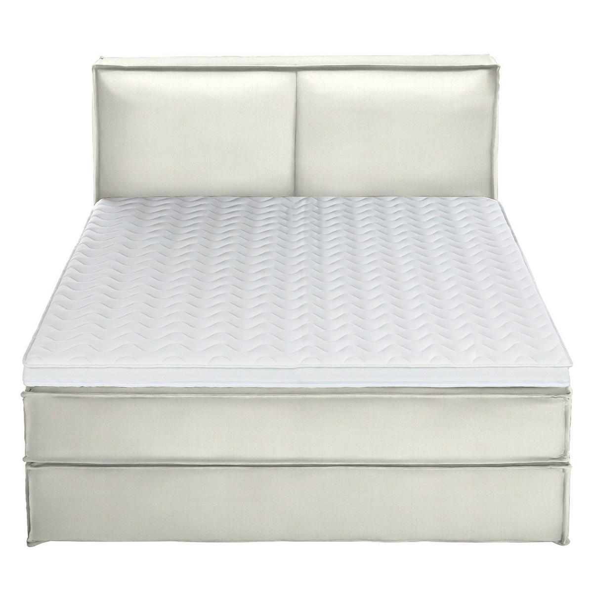 BOXSPRINGBETT 140/200 cm  in Creme  - Creme/Schwarz, Design, Textil (140/200cm) - home24