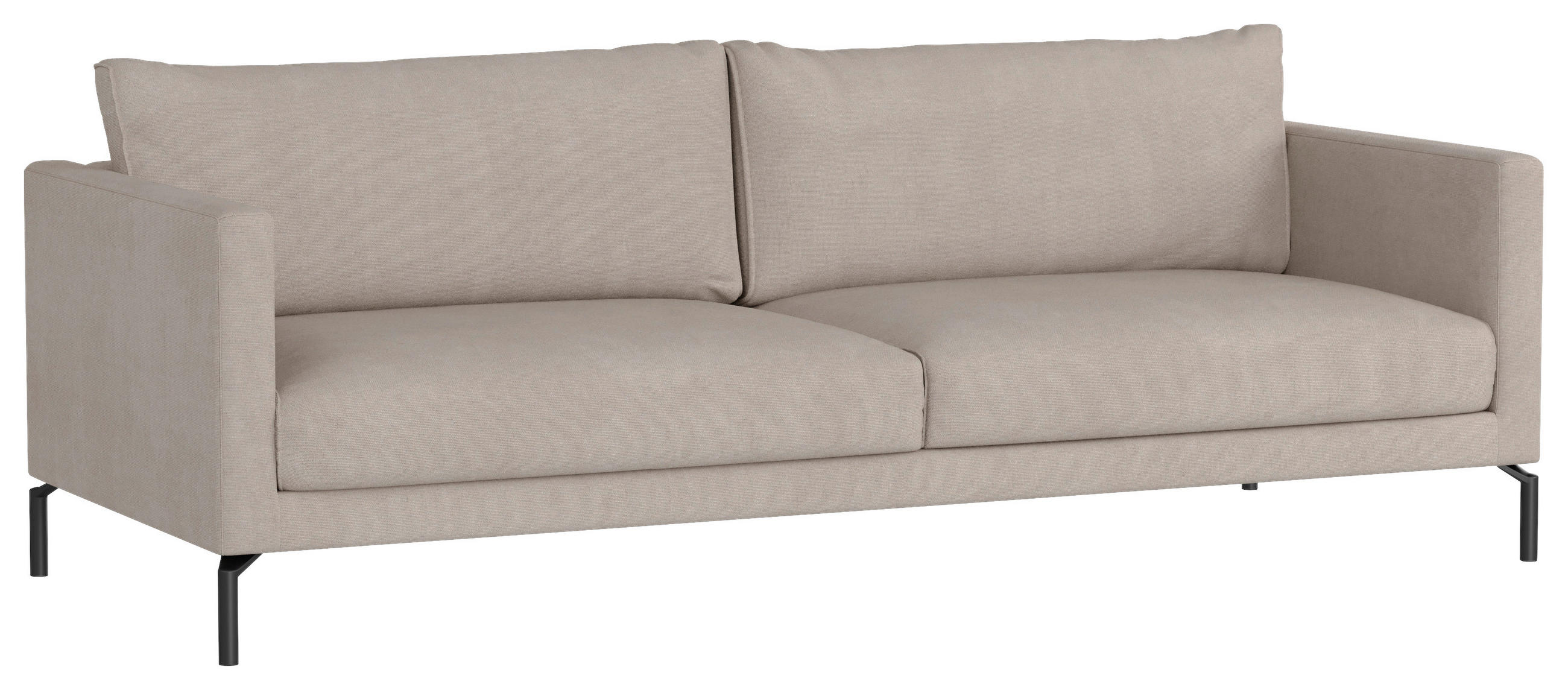 3,5-SITS SOFFA i flatväv beige  - beige/svart, Klassisk, metall/trä (228/85/93cm) - Hom`in