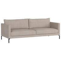 3,5-SITS SOFFA i flatväv beige  - beige/svart, Klassisk, metall/trä (228/85/93cm) - Hom`in