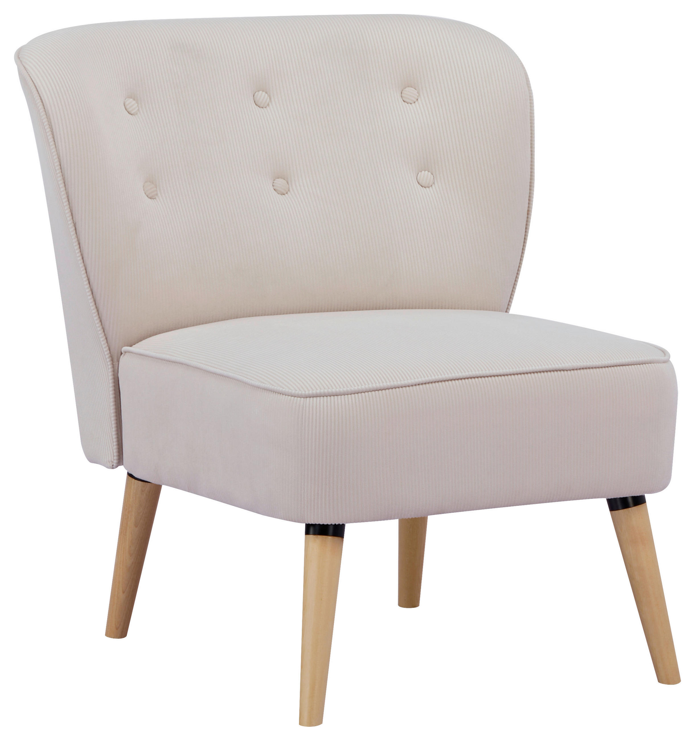 SESSEL Cord Beige    - Beige/Naturfarben, Design, Holz/Textil (75/82/80cm) - Livetastic